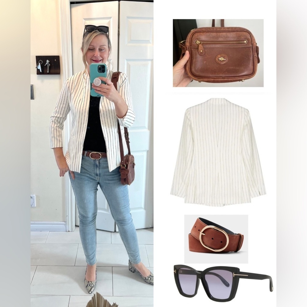 Pinstriped blazer M